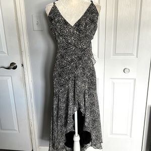 Formal Black and White Ruffle Dress